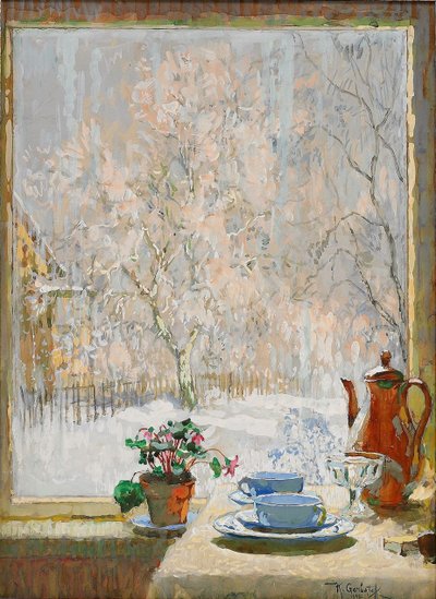 Az ablakon át télen, 1945 alkotó: Konstantin Ivanovich Gorbatov