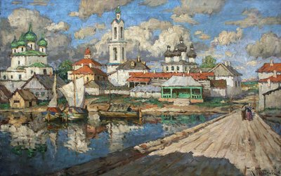 Kilátás egy óvárosra, 1919. alkotó: Konstantin Ivanovich Gorbatov