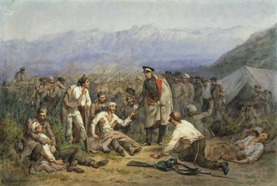 A csata után. Jelenet a krími háborúból alkotó: Konstantin Nikolaevich Filippov