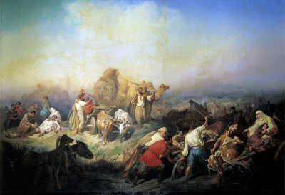 Katonai út Szevasztopol és Szimferopol között a krími háború idején, 1858. alkotó: Konstantin Nikolayevich Filippov