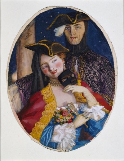 Velencei karneválra öltözött pár, 1930 alkotó: Konstantin Somov