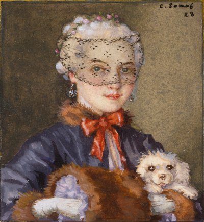 Hölgy kutyával, 1928 alkotó: Konstantin Somov