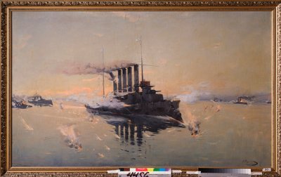 Az Askold cirkáló a sárga-tengeri csatában 1904. augusztus 10-én alkotó: Konstantin Veshchilov