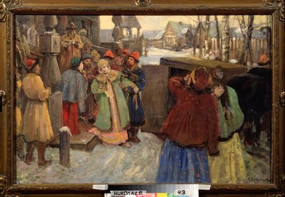 Tsarevna Sophia letartóztatása (olaj, vászon) alkotó: Konstantin Veshchilov