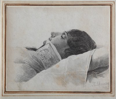 Dimitri Venevitinov 1805-1827 a halálos ágyon, 1827 alkotó: Konstantin Yakovlevich Afanasyev