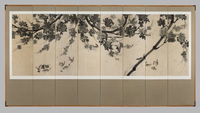 Grapevines and Chipmunks, 1800 körül (nyolc paneles képernyő: tinta papíron) alkotó: Korean School