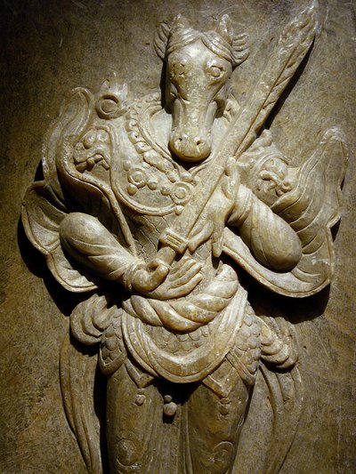 Sírdísz, zodiákus ló agalmatoliton, 8. század az Északi és Déli Királyság időszaka alatt, Korea. Fényképészet, Szöuli Nemzeti Múzeum, Koreai Köztársaság alkotó: Korean School