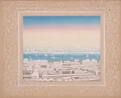 Légi felvétel London dekoratív szegéllyel, c1845 alkotó: Kronheim and Co