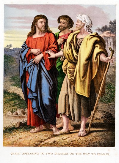 Krisztus megjelenése a két tanítványnak az emmausi úton, 1860 alkotó: Kronheim and Co