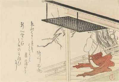Udvarhölgy a verandán, 1796. alkotó: Kubo Shunman