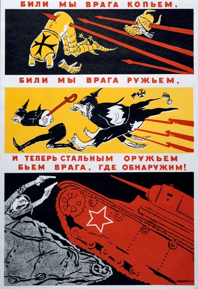 "Dárdával az ellenségünk kész..." 1941 alkotó: Kukryniksy