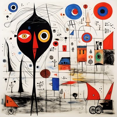 Surreale Illustrationen von Joan Miró. 2 alkotó: Kurt Heppke