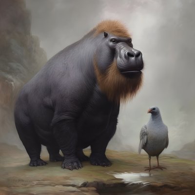 Capybara ezüsthátú gorillával keverve 4 alkotó: Kurt Heppke