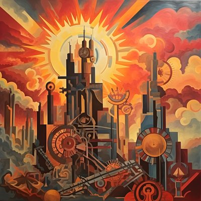 cogs and tools abstract sunrise 1950s 4 alkotó: Kurt Heppke