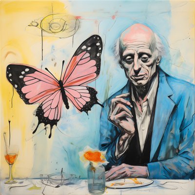 ein originales aquarell eines engels, der einen schmetterling haelt 1 alkotó: Kurt Heppke