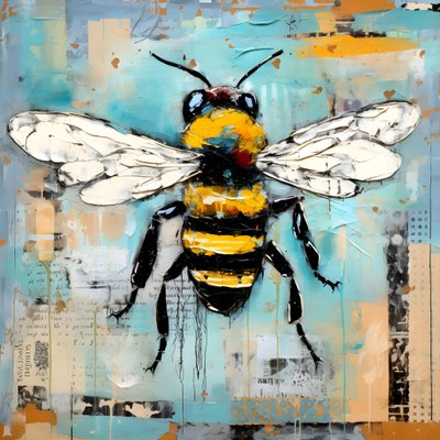 eine Bienen-Illustration in Pastell-Impasto-Öltechnik 4 alkotó: Kurt Heppke