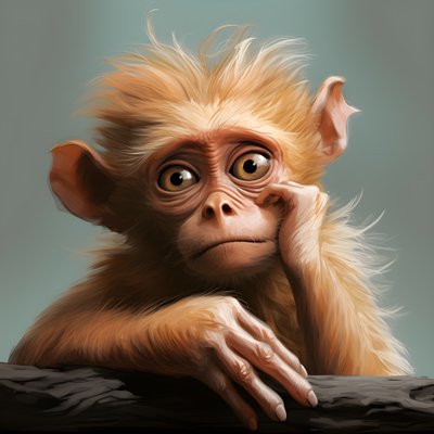 this is a drawing of a joey monkey with an eye in the style of emotive surreal character studies, colorized, pensive poses, topcor 58mm f/1.4, caricature-like illustrations, #vfxfriday, solarizing master 2 alkotó: Kurt Heppke