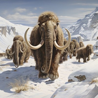 woolie mammoth herd in the tundra 1 alkotó: Kurt Heppke
