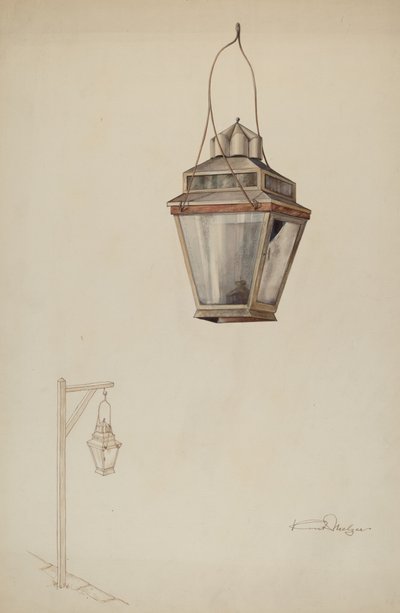 Sperma olaj utcai lámpa, c. 1937. alkotó: Kurt Melzer