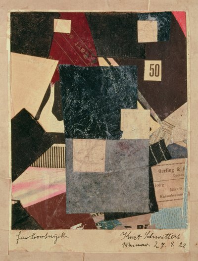 Összetétel, 1922 alkotó: Kurt Schwitters