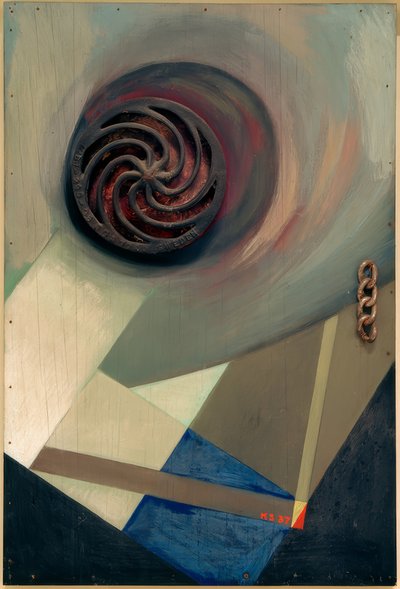 Merz kép lánccal alkotó: Kurt Schwitters
