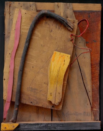 Cím nélkül (Merz kép rózsaszín-sárga) alkotó: Kurt Schwitters