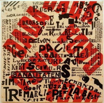 Poszter egy kis Dada estélyhez alkotó: Kurt Schwitters