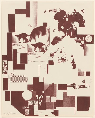 Cím nélkül, 5/6 a portfólióból Merz 3. Kurt Schwitters 6 litográfia. Merz mappa. A Merz kiadó első portfóliója (Merz 3. Kurt Schwitters 6 lithos. Merz Portfolio. First Portfolio of the Merz Publisher) alkotó: Kurt Schwitters