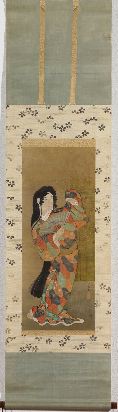 Fiatal táncos rajongóval alkotó: Kuwagata Keisai