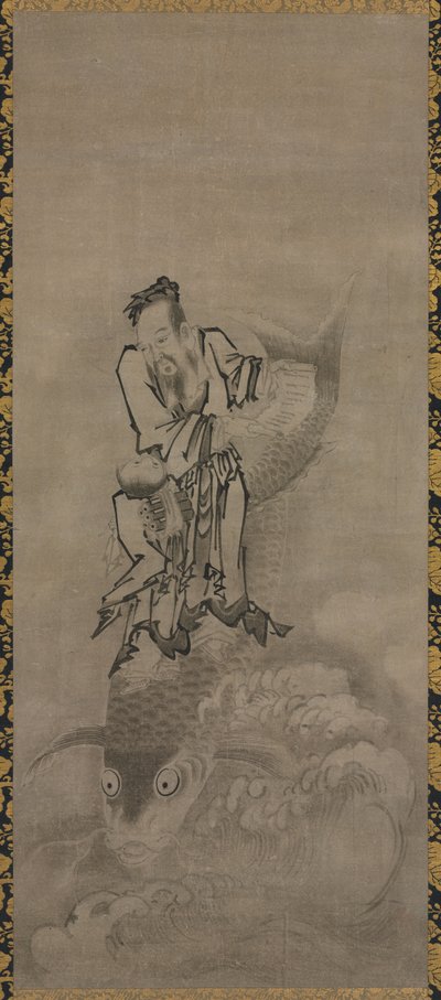 Hotei a taoista halhatatlanokkal: Halhatatlan ponty alkotó: Kyūseki Tomonobu