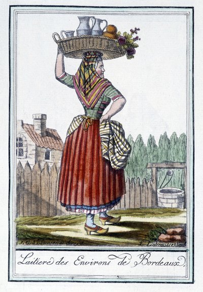 Fejőslány Bordeaux környékéről – J. Grasset St Sauveur, Deron, Párizs „” Utazások enciklopédiájában” alkotó: L.F. Labrousse