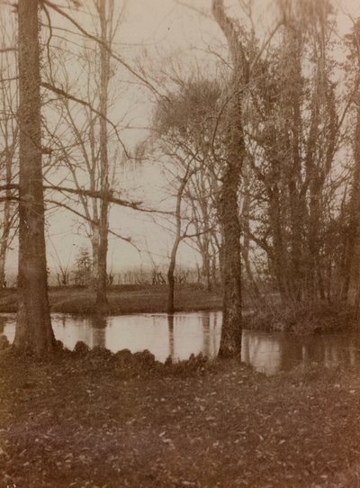 Album az első világháborúról Friuli-Venezia Giuliában: a tó a Villa Brazza parkjában, n. hadikórház. 17, Soleschiano Manzano alkotó: L. Verdiani