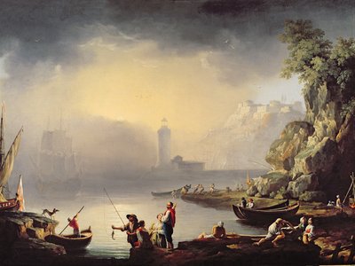 Kikötői jelenet alkotó: La Croix de Marseilles