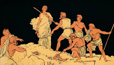 "Antigone és a Polinikusok Teste", 1880 alkotó: Lachmann