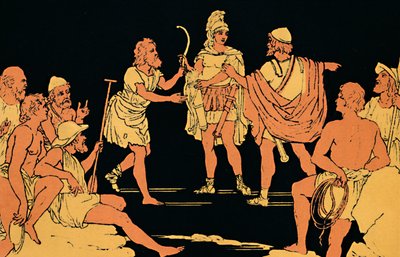 "Neoptolemus bűnbánata", 1880 alkotó: Lachmann