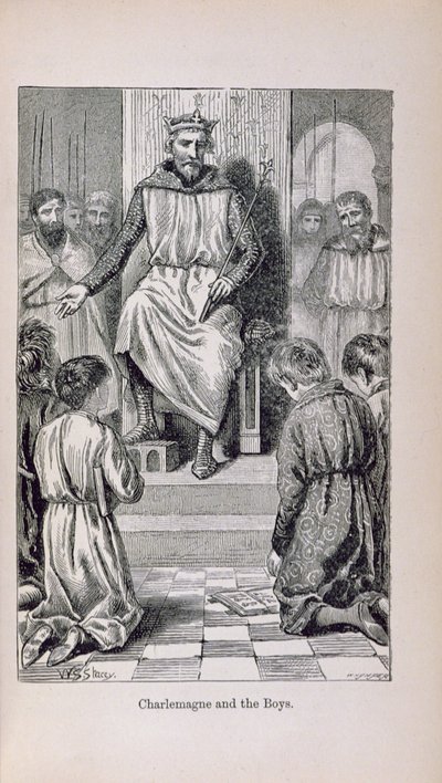 Nagy Károly (742-814) és a fiúk, illusztráció a "Little Arthur