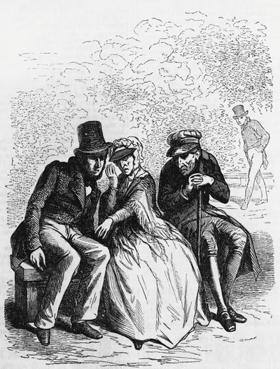 Illusztráció Goriot atyához, Honore de Balzac (1799-1850) regénye az Emberi komédia című többkötetes gyűjteményből, Laisne metszet alkotó: Laisne Laisne