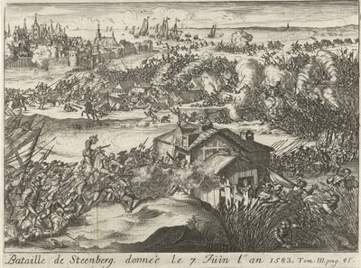 Steenbergi csata, adat 1583. június 7-én (cím a tárgyon) alkotó: Lamberecht Causé