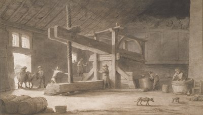 Monsieur Dittyl borprése, Nantes külvárosában, 1670 körül (toll és tus, mosással, papír) alkotó: Lambert Doomer