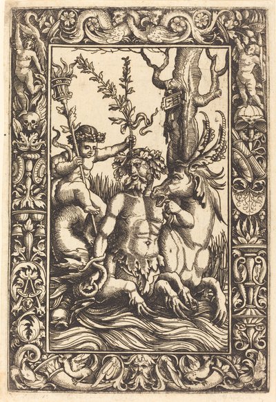 Mitológiai tengeri téma alkotó: Lambert Hopfer after Nicoletto da Modena