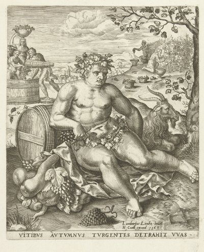 Ősz: Bacchus és a szőlőszüret A négy évszak (sorozat címe) alkotó: Lambert Lombard