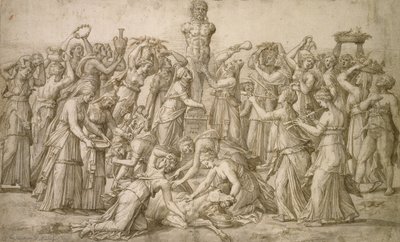 Áldozat Priapusnak, 1540 (toll és bisztre) alkotó: Lambert Lombard