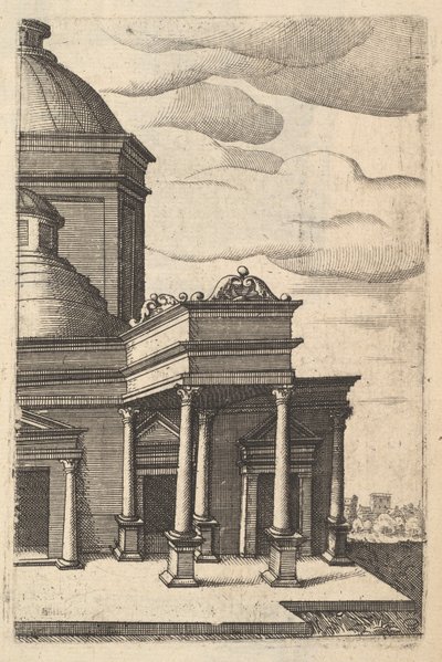 Részleges nézet egy épületről [Vénusz templomáról] a „Ruinarum variarum fabricarum...” sorozatból, 1554 alkotó: Lambert Suavius
