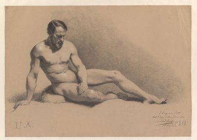 Ülő férfi akt alkotó: Lambertus Lingeman