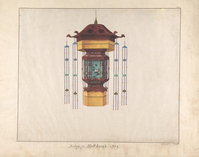 Tervezés a 9-es számú csarnoklámpához, kb. 1845. alkotó: Lamqua
