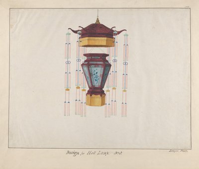 Teremlámpa tervezése, kb. 1800-1810. alkotó: Lamqua