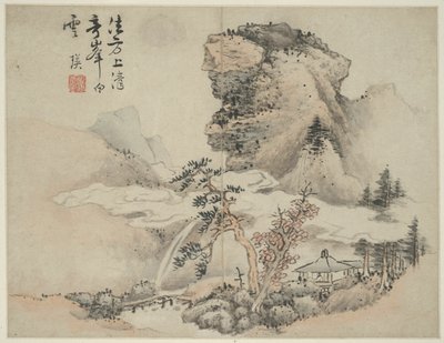 Táj az ókori mesterek stílusában: Fang Congyi után (aktív 1340-80 körül) alkotó: Lan Ying