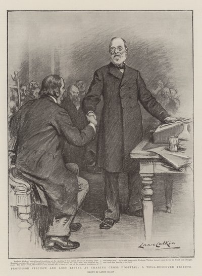 Virchow professzor és Lord Lister a Charing Cross Kórházban, jól megérdemelt elismerés alkotó: Lance Calkin
