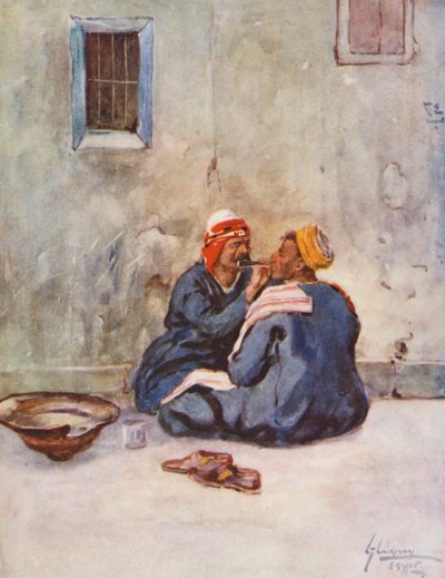Egyiptom népe: Borbély, Hallaq (színes lithó) alkotó: Lance Thackeray