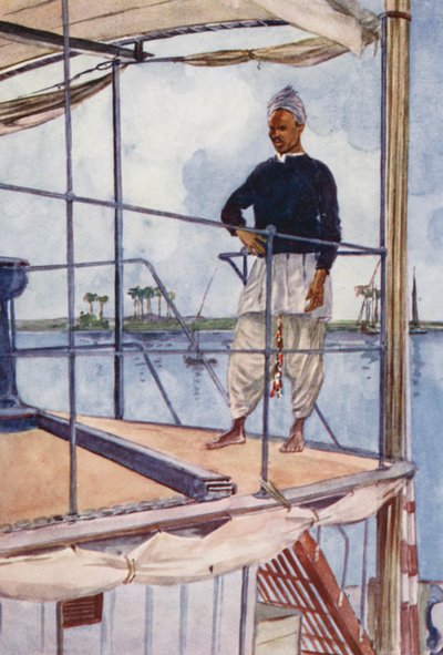 Egyiptom népe: Bahari (színes litográfia): Nílusi tengerész, Bahari (színes litográfia) alkotó: Lance Thackeray